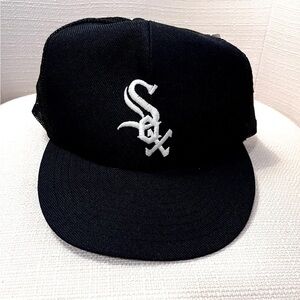 VINTAGE Chicago White Sox Hat Cap Snap Back Black ANNCO MLB Baseball Mens NOS